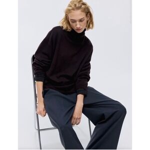 H&M Cashmere Turtleneck Sweater Dark Brown Small $169